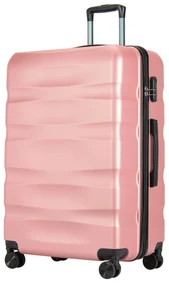 Valisă mare cu roți duble BONTOUR „Wave” cu încuietoare TSA, Rose Gold, mărime L