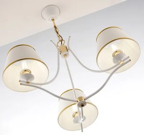 Jupiter 2085 - Candelabru pe lanț SAMBA 3xE27/15W/230V alb/auriu