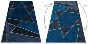 MIRO 52097.801 covor lavabil Geometric anti-alunecare - albastru
