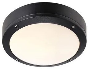 Plafoniera aluminiu negru, diametru 22cm, IP44 Desi 77636003NL