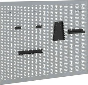 vidaXL Panou de Perete pentru Unelte 2 pcs Gri 100 x 1 x 80 cm