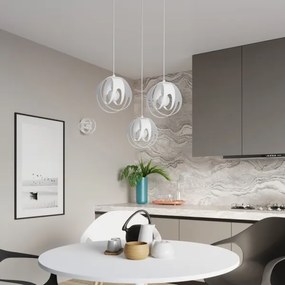 Lustră pe cablu TULOS 3xE27/60W/230V albă Sollux SL.1085