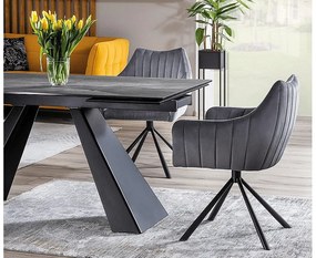 Masa extensibila Salvadore Ceramic gri ANTHRACITE/negru mat L160-240 cm