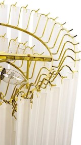 Lustra suspendata metal auriu, sticla alba GORDON 80