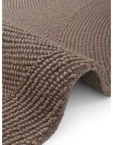 Covor tip traversă taupe țesut manual din lână 80x200 cm Eleni Taupe – Hanse Home