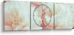 Tablou cu flori (cu ceas) (90x30 cm)
