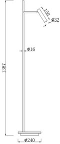 Lampadar, Lampa de podea Estudo negru MY-Z010FL-L8B3K