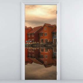 Fototapet pentru ușă - Căsuțe colorate (95x205cm)