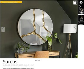 Oglinda rotunda design decorativ Surcos aurie