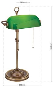 Veioza/Lampa de masa stil clasic HARVARD H-53cm patina/verde