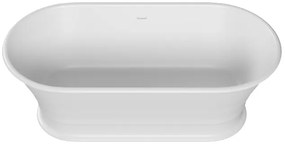 Cada baie freestanding ovala, compozit, cu preaplin, 170 x 84 cm, Foglia Clasic Elegante
