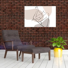 Tablou - Femeie corp linie de artă N⁰1 (90x60 cm)