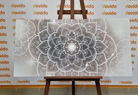 Tablou Mandalea orientală în design alb-negru