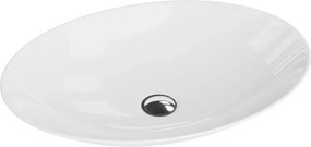 Lavoar pe blat Rune Geir oval 50 cm alb lucios