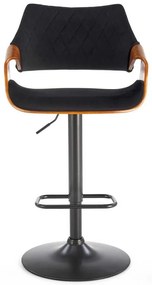 Scaun de bar Hazel, negru / nuc