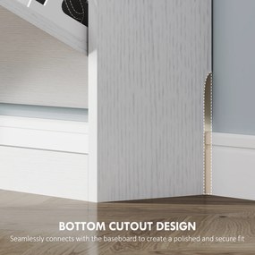 HOMCOM Dulap Subțire cu 3 Uși Rabatabile, pentru 12 Perechi de Pantofi, 80x17x108 cm, Alb | Aosom Romania