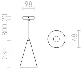 Lustră pe cablu HEIDI 1xE27/28W/230V beton/lemn RED-Design Rendl-R12380