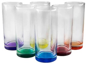Set 6 pahare din sticla colorata de 270 ml, Cesiro