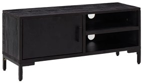 349916 vidaXL Comodă TV, negru, 90x30x40 cm, lemn de pin masiv