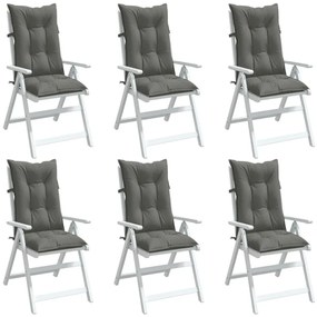 Perne scaun cu spătar înalt 6 buc. melanj gri 120x50x7cm textil