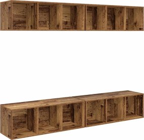 vidaXL Set comodă TV 4 pcs Lemn Vechi 37 x 37 x 107 cm Lemn compozit