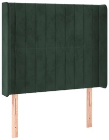 Tablie pat cu aripioare verde inchis 83x16x118 128 cm catifea 1, Verde inchis, 83 x 16 x 118 128 cm