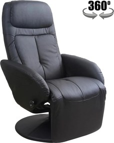 Fotoliu OPTIMA, negru, piele ecologica, 77x80/139x84/101 cm