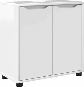 vidaXL Cabinet pentru chiuvetă de baie Alb lucios 60 x 30 x 60 cm