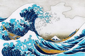 Tapet reproducere Marele val din Kanagawa - Katsushika Hokusai