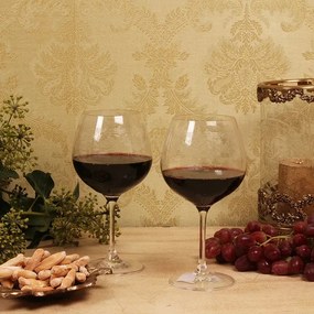 Pahar de vin roșu din sticlă, transparent, cu model în spirală gravat, 630 ml, 21,5 x 10,5 cm, „Joséphine”