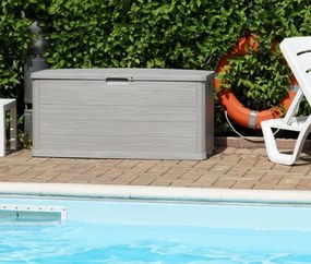 WOODYS Garden cutie de depozitare din plastic 280 L, gri des