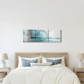 Tablou - pictură abstractă în ulei (cu ceas) (90x30 cm)