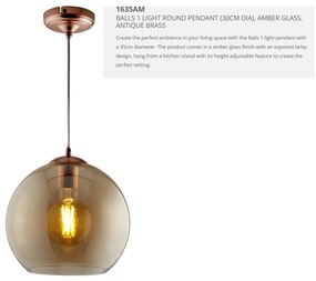 Lustra / Pendul design modern 35cm Balls chihlimbar 1635AM SRT