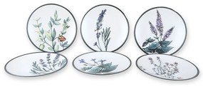 Set 6 farfurii de desert din ceramică My Ceramic Flower, 20 cm