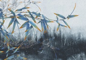 Fototapet - Bambus pe perete (147x102 cm)