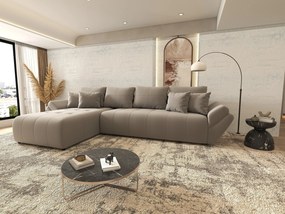 Colțar extensibil dumonde cu ladă de depozitare si sezut confortabil din spuma high-density, Berlin XL Royal Gri 350x185 cm