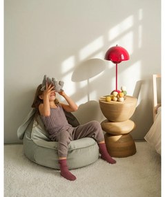 Fotoliu puf pentru copii verde mentă cu tapițerie din catifea Bunny – Wigiwama