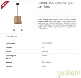 Pendul lemn design deosebit diametru 50cm STOOD 29848