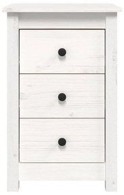 Noptiere, 2 buc., alb, 40x35x61,5 cm, lemn masiv de pin 2, Alb