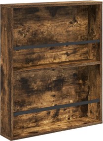 vidaXL Raft pentru reviste cu raft Stejar fumuriu 60 x 12 x 70 cm