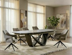 Masa extensibila Maranello Ceramic alb lucios/cupru L200-290xl98 cm