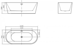 Cada freestanding Jasmine lipita de perete 170x75 cm