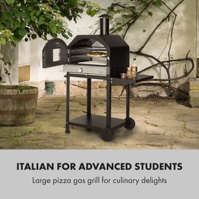 Pizzaiolo Pro, grătar pentru pizza cu gaz, 76x143x66cm, piatră din șamotă, oțel, portabil