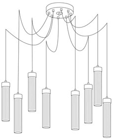 Lustră pe lanț RAGGIO 8xE14/25W/230V 24K aurie Kolarz 6009.30830
