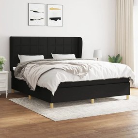 3128543 vidaXL Pat box spring cu saltea, negru, 180x200 cm, catifea