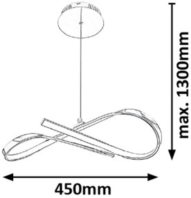 Rabalux 2188 - Lustră LED pe cablu ANIELA LED/20W/230V