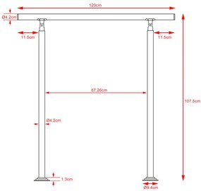 Deuba Balustrada scarii - 120 cm