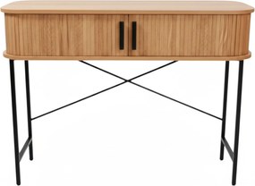 Consolă cu uși glisante SCAVA, riflată, 100 x 35 x 80,5 cm