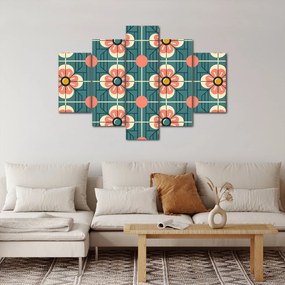 Tablou - Model retro cu flori (150x105 cm)