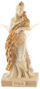 Mini statueta rasina cu finisaj alb marmura, mitologia greaca, Hera, regina zeilor